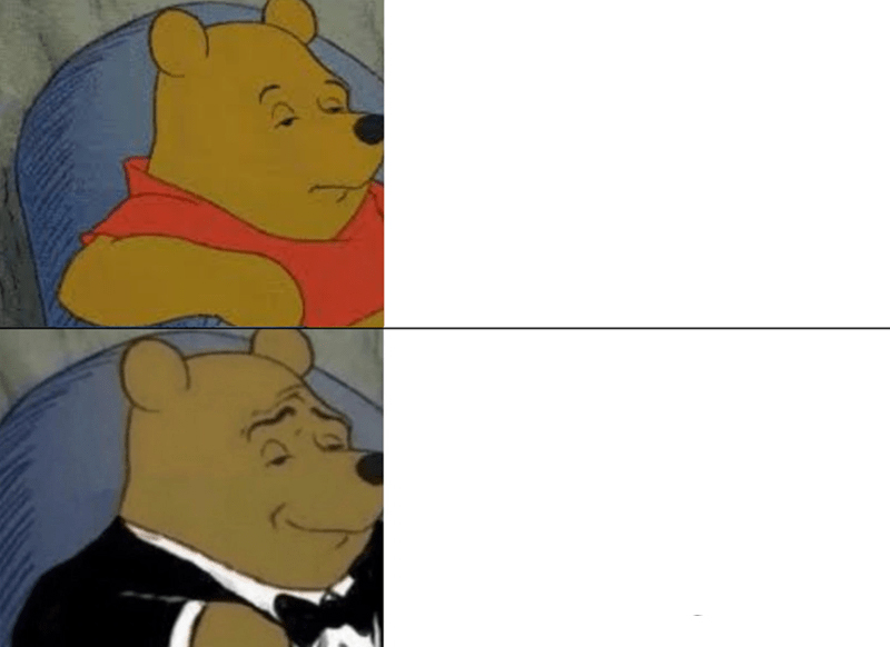 Tuxedo Winnie The Pooh meme about Nakie