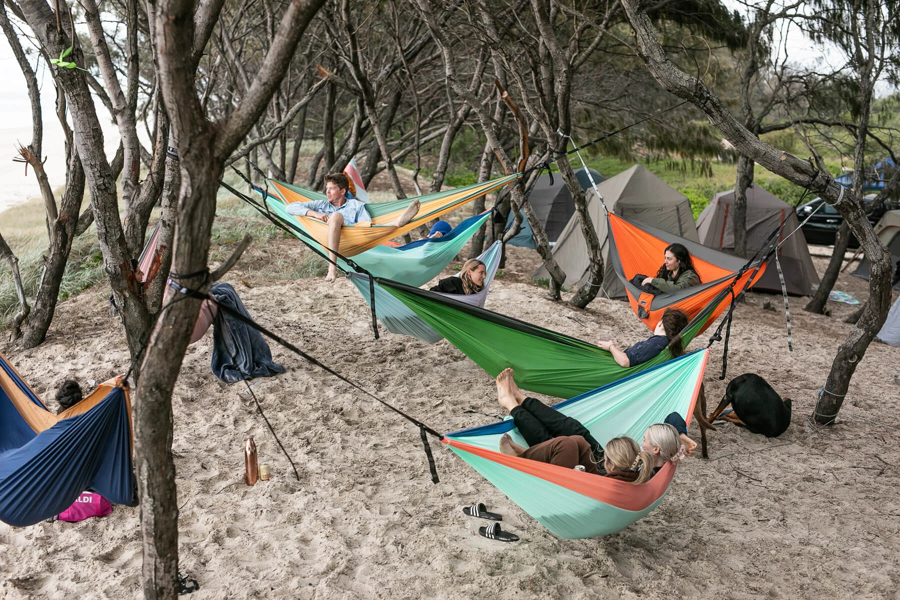 What does Nakie mean? Hammocks hung between trees