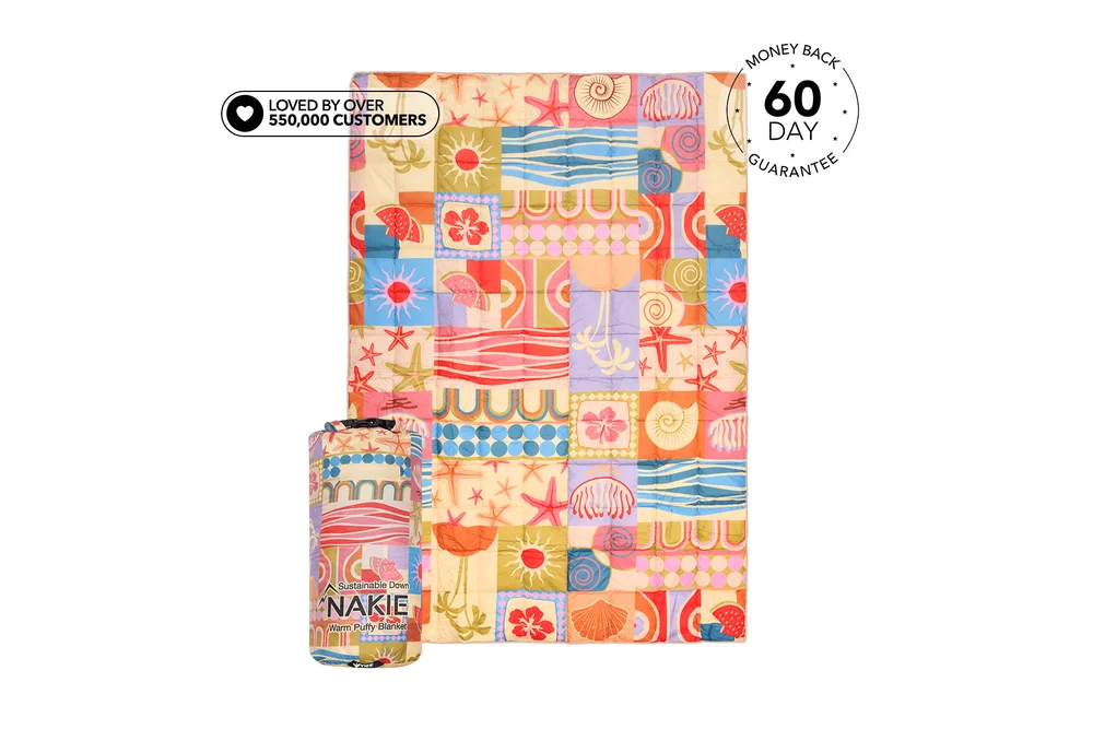 Retro Shores Sustainable Down Puffy Blanket